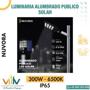 LUMINARIA ALUMBRADO PUBLICO SOLAR 300W