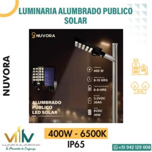 LUMINARIA ALUMBRADO PUBLICO SOLAR 400W