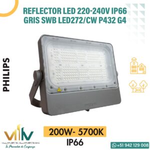 REFLECTOR LED 200W 220-240V 5700K IP66 GRIS SWB LED272/CW BVP432 G4