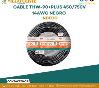 CABLE THW-90+PLUS 450/750V 14AWG NEGRO INDECO