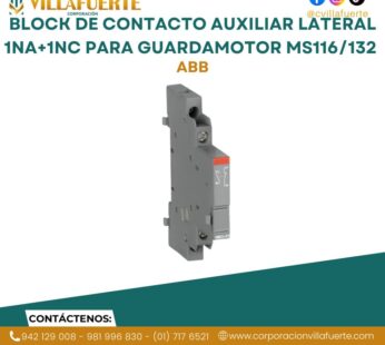 Block de contacto auxiliar lateral 1NA+1NC para guardamotor MS116/132 ABB