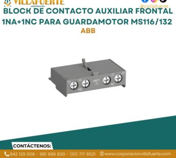 Block de contacto auxiliar frontal 1NA+1NC para guardamotor MS116/132 ABB