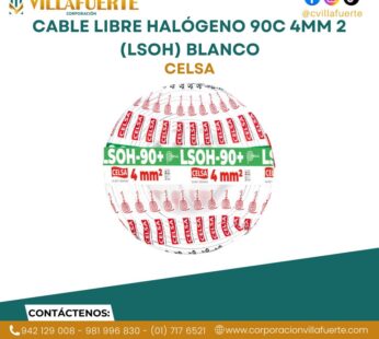 Cable libre halógeno 90c 4mm 2 Celsa (Lsoh) blanco