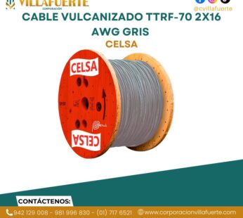 Cable vulcanizado Ttrf-70 2×16 Awg Gris CELSA
