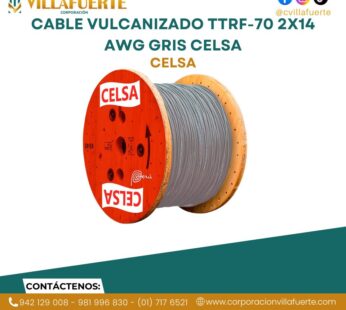 Cable vulcanizado Ttrf-70 2×14 Awg Gris CELSA