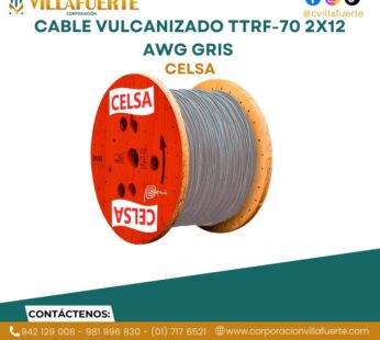 Cable vulcanizado Ttrf-70 2×12 Awg Gris CELSA