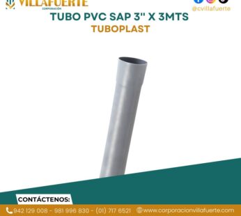 TUBO PVC SAP 3» X 3MTS TUBOPLAST