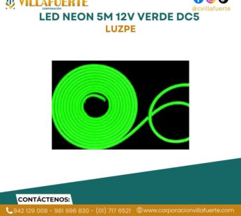LED NEON 5M 12V VERDE DC5 LUZPE