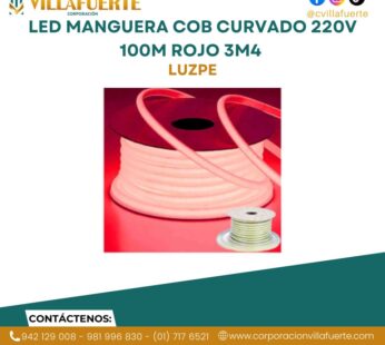 LED MANGUERA COB CURVADO 220V 100M ROJO 3M4 LUZPE