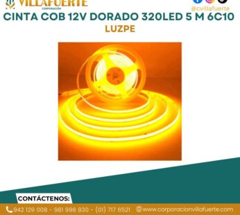 CINTA COB 12V DORADO 320LED 5 M 6C10 LUZPE