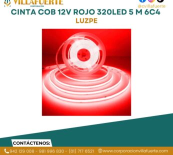 CINTA COB 12V ROJO 320LED 5 M 6C4 LUZPE
