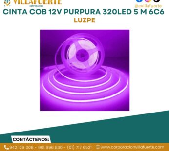 CINTA COB 12V PURPURA 320LED 5 M 6C6 LUZPE