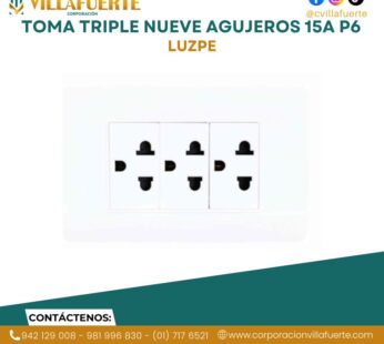 TOMA TRIPLE NUEVE AGUJEROS 15A P6 LUZPE
