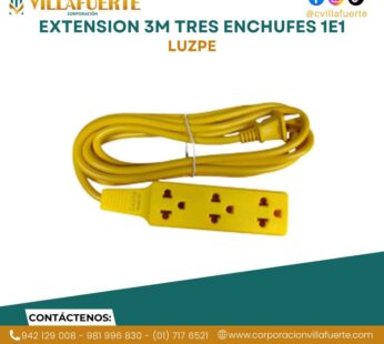 EXTENSION 3M TRES ENCHUFES 1E1 LUZPE