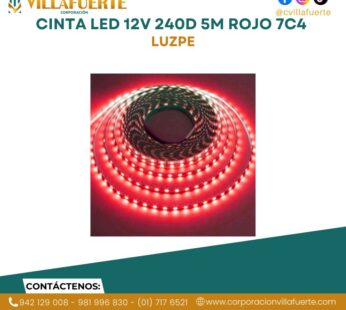 CINTA LED 12V 240D 5M ROJO 7C4 LUZPE
