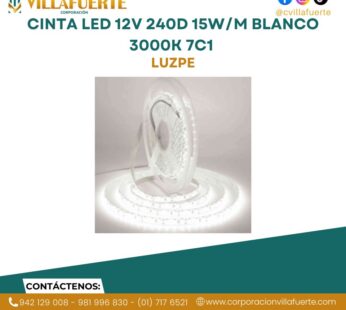 CINTA LED 12V 240D 15W/M BLANCO 3000K 7C1 LUZPE
