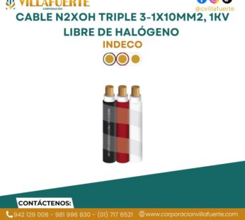 Cable N2XOH triple 3-1x10mm2, 1kV libre de halógeno INDECO