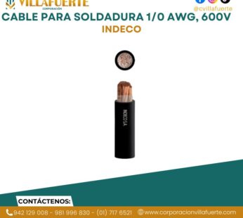 Cable para soldadura 1/0 AWG, 600V, aislamiento de goma/caucho