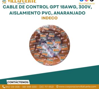 Cable de control GPT 18AWG, 300V, aislamiento PVC, anaranjado