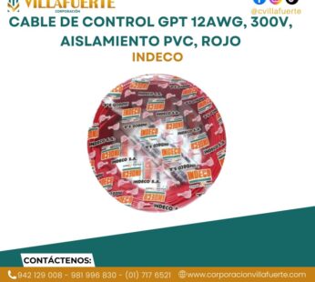 Cable de control GPT 12AWG, 300V, aislamiento PVC, rojo