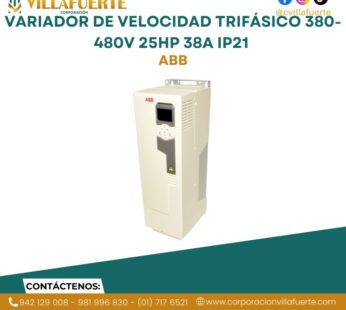 Variador de velocidad trifásico 380-480V 25HP 38A IP21 ABB