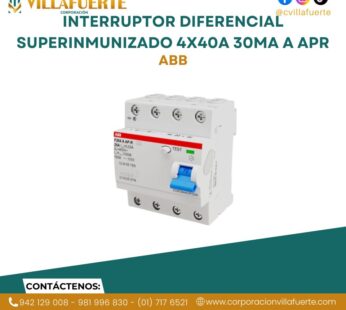 Interruptor diferencial superinmunizado 4x40A 30mA A APR ABB