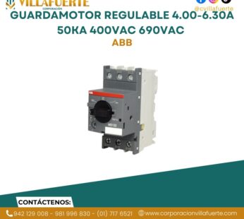Guardamotor regulable 4.00-6.30A 50kA 400VAC 690VAC ABB