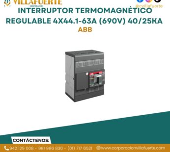 Interruptor termomagnético regulable 4×44.1-63A (690V) 40/25kA 230/440V ABB