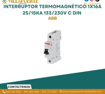 Interruptor termomagnético 1X16A 25/15kA 133/230V C DIN ABB