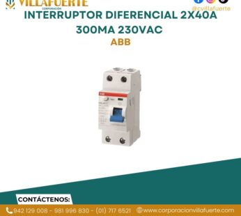 Interruptor diferencial 2x40A 300mA 230VAC ABB