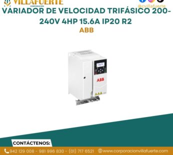 Variador de velocidad trifásico 200-240V 4HP 15.6A IP20 R2 ABB