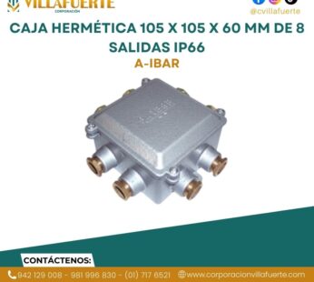 CAJA HERMÉTICA 105 x 105 x 60 mm DE 8 SALIDAS IP66