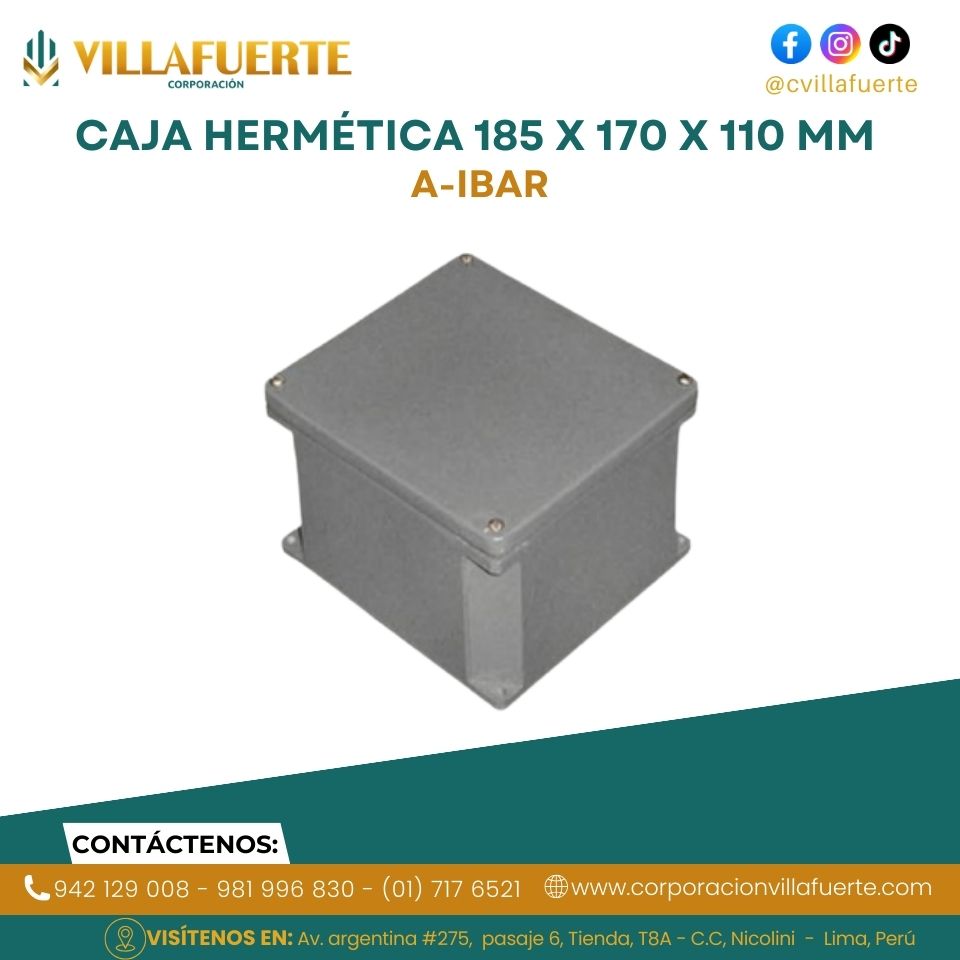CAJA HERMÉTICA 185 x 170 x 110 mm IP66 A-IBAR