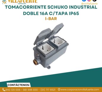 TOMACORRIENTE SCHUKO INDUSTRIAL DOBLE 16A C/TAPA IP65