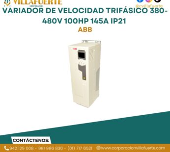 Variador de velocidad trifásico 380-480V 100HP 145A IP21 ABB