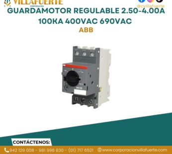 Guardamotor regulable 2.50-4.00A 100kA 400VAC 690VAC ABB