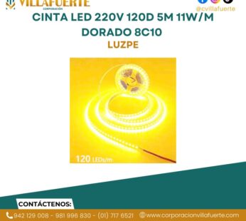 CINTA LED 220V 120D 5M 11W/M DORADO 8C10 LUZPE
