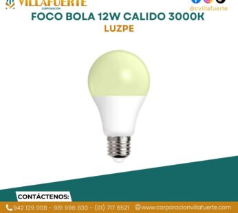 FOCO BOLA 12W CALIDO 3000K LUZPE