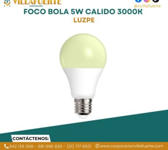 FOCO BOLA 5W CALIDO 3000K LUZPE