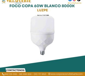 FOCO COPA  60W BLANCO 8000K LUZPE