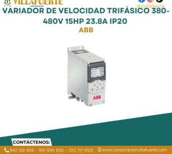 Variador de velocidad trifásico 380-480V 15HP 23.8A IP20 ABB