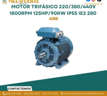 Motor trifásico 220/380/440V 1800RPM 125HP/90kW IP55 IE2 280 ABB