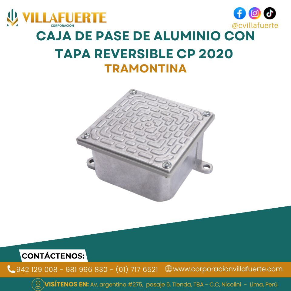 CAJA DE PASE DE ALUMINIO CON TAPA REVERSIBLE CP 2020 TRAMONTINA