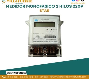 MEDIDOR MONOFASICO 2 HILOS 220V MOD: DDS26B STAR