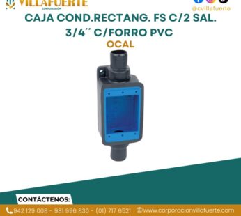 CAJA COND.RECTANG. FS C/2 SAL. 3/4´´ C/FORRO PVC OCAL BLUE