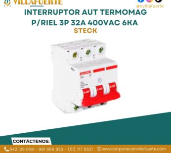 INTERRUPTOR AUT TERMOMAG P/RIEL 3P 32A 400VAC 6KA SDZD63C32 STECK