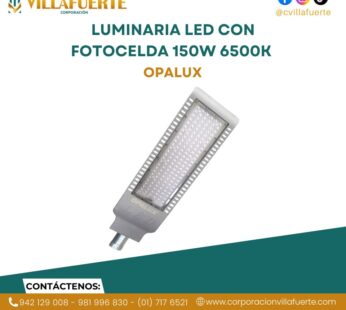 LUMINARIA LED CON FOTOCELDA 120 LED 150W 6500K OPALUX