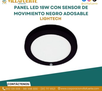 PANEL LED 18W CON SENSOR DE MOVIMIENTO NEGRO ADOSABLE LIGHTECH