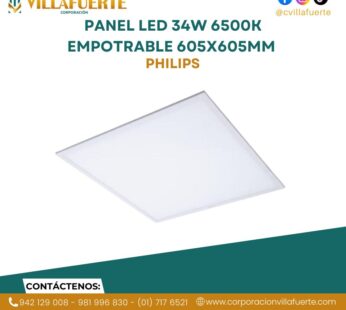PANEL LED 34W 100-277V 6500K IP40 EMPOTRABLE 605X605MM PHILIPS