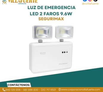 LUZ DE EMERGENCIA LED 2 FAROS 9.6W 120-240VAC 1200LM SEGURIMAX